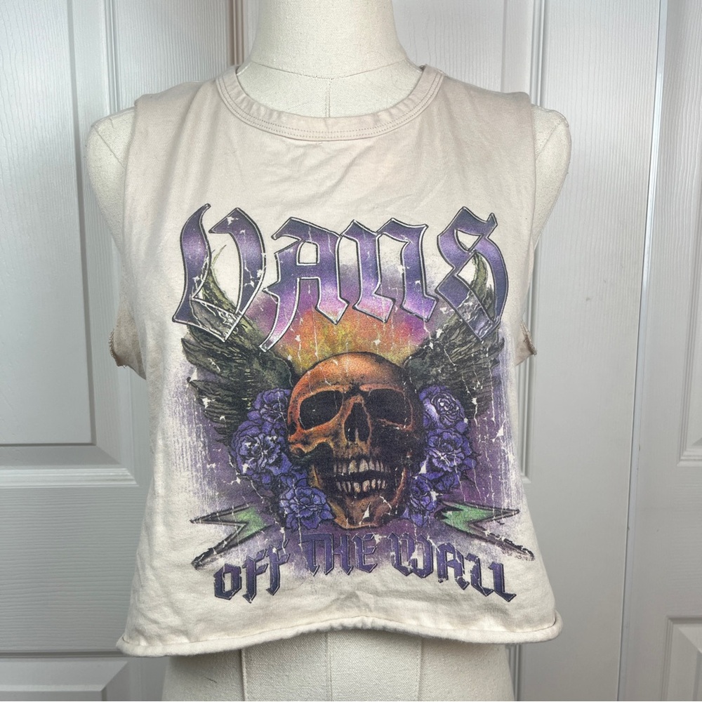 Vans Cream skull graphic Tank Top